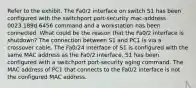 Refer to the exhibit. The Fa0/2 interface on switch S1 has been configured with the switchport port-security mac-address 0023.189d.6456 command and a workstation has been connected. What could be the reason that the Fa0/2 interface is shutdown? The connection between S1 and PC1 is via a crossover cable. The Fa0/24 interface of S1 is configured with the same MAC address as the Fa0/2 interface. S1 has been configured with a switchport port-security aging command. The MAC address of PC1 that connects to the Fa0/2 interface is not the configured MAC address.