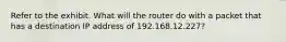 Refer to the exhibit. What will the router do with a packet that has a destination IP address of 192.168.12.227?