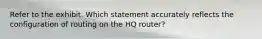 Refer to the exhibit. Which statement accurately reflects the configuration of routing on the HQ router?