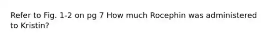 Refer to Fig. 1-2 on pg 7 How much Rocephin was administered to Kristin?