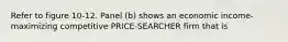 Refer to figure 10-12. Panel (b) shows an economic income-maximizing competitive PRICE-SEARCHER firm that is