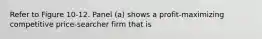 Refer to Figure 10-12. Panel (a) shows a profit-maximizing competitive price-searcher firm that is