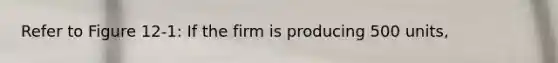 Refer to Figure 12-1: If the firm is producing 500 units,
