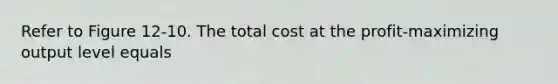 Refer to Figure 12-10. The total cost at the profit-maximizing output level equals