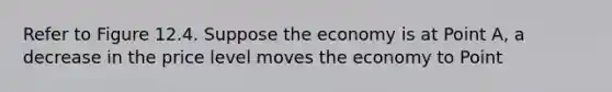 Refer to Figure 12.4. Suppose the economy is at Point A, a decrease in the price level moves the economy to Point