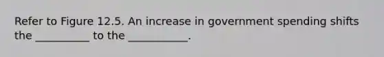 Refer to Figure 12.5. An increase in government spending shifts the __________ to the ___________.