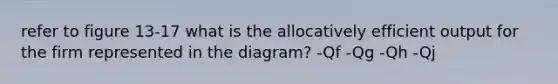 refer to figure 13-17 what is the allocatively efficient output for the firm represented in the diagram? -Qf -Qg -Qh -Qj