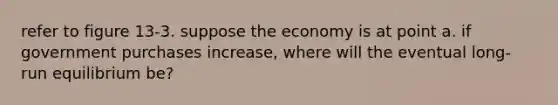 refer to figure 13-3. suppose the economy is at point a. if government purchases increase, where will the eventual long-run equilibrium be?