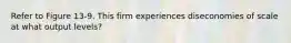 Refer to Figure 13-9. This firm experiences diseconomies of scale at what output levels?