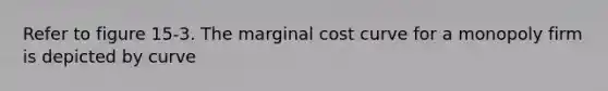 Refer to figure 15-3. The marginal cost curve for a monopoly firm is depicted by curve