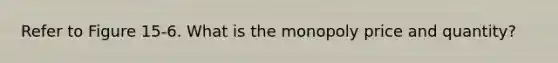 Refer to Figure 15-6. What is the monopoly price and quantity?