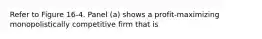 Refer to Figure 16-4. Panel (a) shows a profit-maximizing monopolistically competitive firm that is