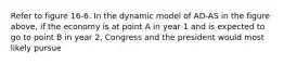 Refer to figure 16-6. In the dynamic model of AD-AS in the figure above, if the economy is at point A in year 1 and is expected to go to point B in year 2, Congress and the president would most likely pursue