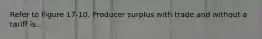 Refer to Figure 17-10. Producer surplus with trade and without a tariff is...