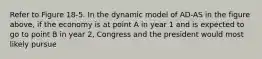 Refer to Figure 18-5. In the dynamic model of AD-AS in the figure above, if the economy is at point A in year 1 and is expected to go to point B in year 2, Congress and the president would most likely pursue