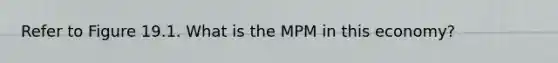 Refer to Figure 19.1. What is the MPM in this economy?