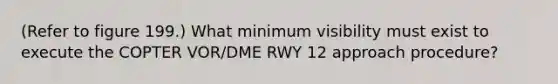 (Refer to figure 199.) What minimum visibility must exist to execute the COPTER VOR/DME RWY 12 approach procedure?