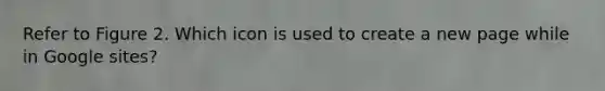 Refer to Figure 2. Which icon is used to create a new page while in Google sites?
