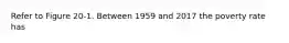 Refer to Figure 20-1. Between 1959 and 2017 the poverty rate has