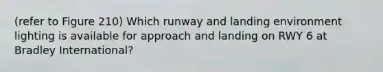 (refer to Figure 210) Which runway and landing environment lighting is available for approach and landing on RWY 6 at Bradley International?