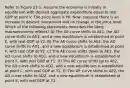 Refer to Figure 23-1. Assume the economy is initially in equilibrium with desired aggregate expenditure equal to real GDP at point V. The price level is P0. Now, suppose there is an increase in desired investment and no change in the price level. Which of the following statements describes the likely macroeconomic effects? A) The AE curve shifts to AE1, the AD curve shifts to AD1, and a new equilibrium is established at point E, with real GDP at Y2. B) The AE curve shifts to AE2, the AD curve shifts to AD1, and a new equilibrium is established at point F, with real GDP at Y2. C) The AE curve shifts down to AE1, the AD curve shifts to AD1, and a new equilibrium is established at point F, with real GDP at Y1. D) The AE curve shifts up to AE2, the AD curve shifts to AD2, and a new equilibrium is established at point C, with real GDP at Y2. E) The AE curve shifts to AE2, the AD curve shifts to AD2, and a new equilibrium is established at point E, with real GDP at Y2.