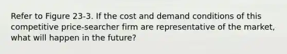 Refer to Figure 23-3. If the cost and demand conditions of this competitive price-searcher firm are representative of the market, what will happen in the future?