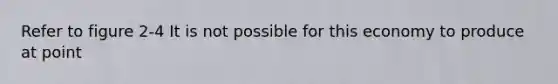 Refer to figure 2-4 It is not possible for this economy to produce at point