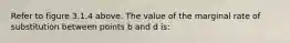 Refer to figure 3.1.4 above. The value of the marginal rate of substitution between points b and d is: