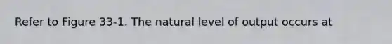 Refer to Figure 33-1. The natural level of output occurs at