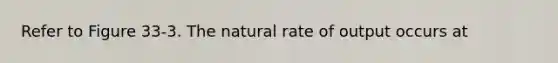 Refer to Figure 33-3. The natural rate of output occurs at