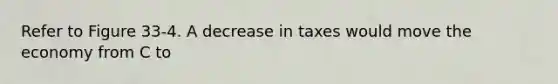 Refer to Figure 33-4. A decrease in taxes would move the economy from C to