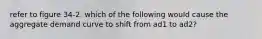 refer to figure 34-2. which of the following would cause the aggregate demand curve to shift from ad1 to ad2?