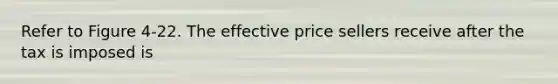 Refer to Figure 4-22. The effective price sellers receive after the tax is imposed is