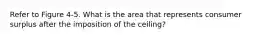 Refer to Figure 4-5. What is the area that represents consumer surplus after the imposition of the ceiling?