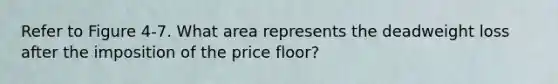 Refer to Figure 4-7. What area represents the deadweight loss after the imposition of the price floor?