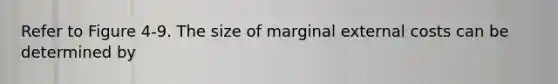 Refer to Figure 4-9. The size of marginal external costs can be determined by