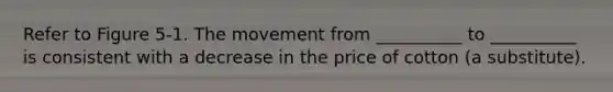 Refer to Figure 5-1. The movement from __________ to __________ is consistent with a decrease in the price of cotton (a substitute).