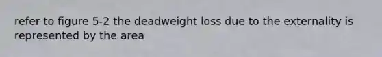 refer to figure 5-2 the deadweight loss due to the externality is represented by the area