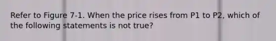 Refer to Figure 7-1. When the price rises from P1 to P2, which of the following statements is not true?