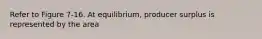 Refer to Figure 7-16. At equilibrium, producer surplus is represented by the area