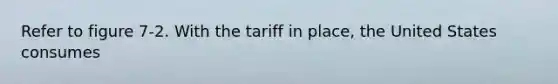 Refer to figure 7-2. With the tariff in place, the United States consumes