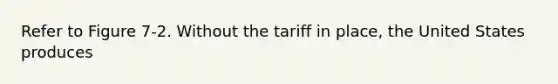 Refer to Figure 7-2. Without the tariff in place, the United States produces