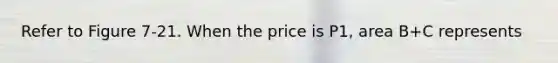 Refer to Figure 7-21. When the price is P1, area B+C represents