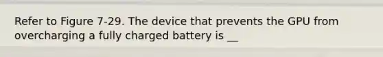 Refer to Figure 7-29. The device that prevents the GPU from overcharging a fully charged battery is __