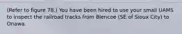 (Refer to figure 78.) You have been hired to use your small UAMS to inspect the railroad tracks from Blencoe (SE of Sioux City) to Onawa.