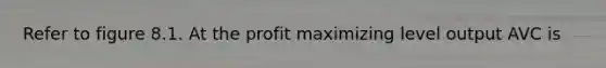 Refer to figure 8.1. At the profit maximizing level output AVC is