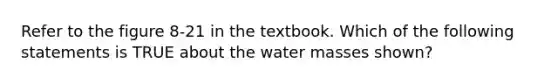 Refer to the figure 8-21 in the textbook. Which of the following statements is TRUE about the water masses shown?