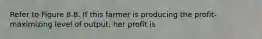 Refer to Figure 8.8. If this farmer is producing the profit-maximizing level of output, her profit is