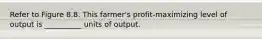 Refer to Figure 8.8. This farmer's profit-maximizing level of output is __________ units of output.