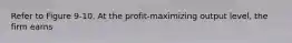 Refer to Figure 9-10. At the profit-maximizing output level, the firm earns